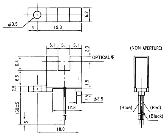光電傳感器（光學(xué)傳感器）OJ-3202尺寸規(guī)格