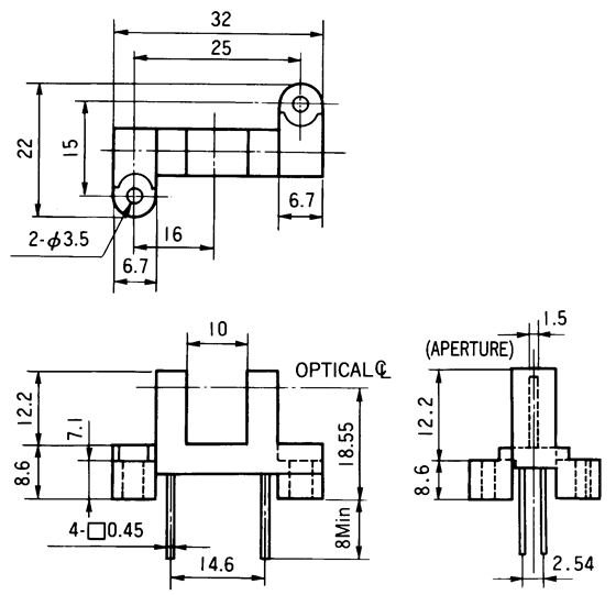 光電傳感器（光學(xué)傳感器）OJ-2206尺寸規(guī)格