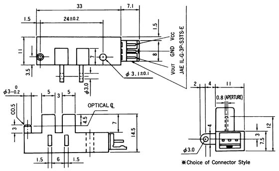 光電傳感器（光學(xué)傳感器）OJ-3602尺寸規(guī)格