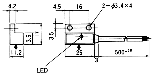 MS-3000接近傳感器（接近開關(guān)）尺寸